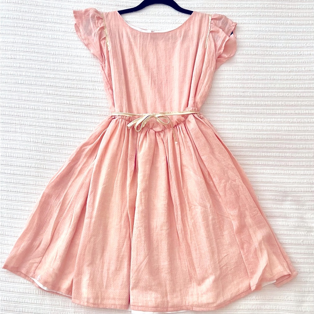 Cosmosophie Dress Short Sleeve.Pale Pink/Peach. Size 16. Perfect Easter dress